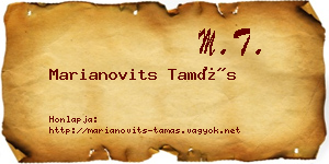 Marianovits Tamás névjegykártya